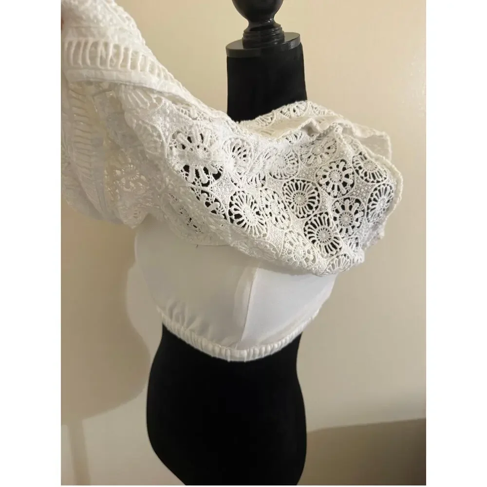 Free People Sydney Lace Tube Top - Cream/White M - Picture 4 of 10